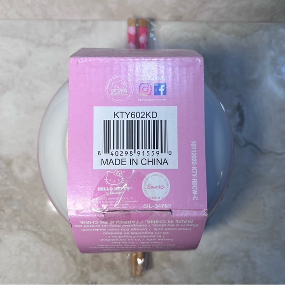 Hello Kitty Ceramic Bowl w/ Chopsticks - Picture 6 of 6